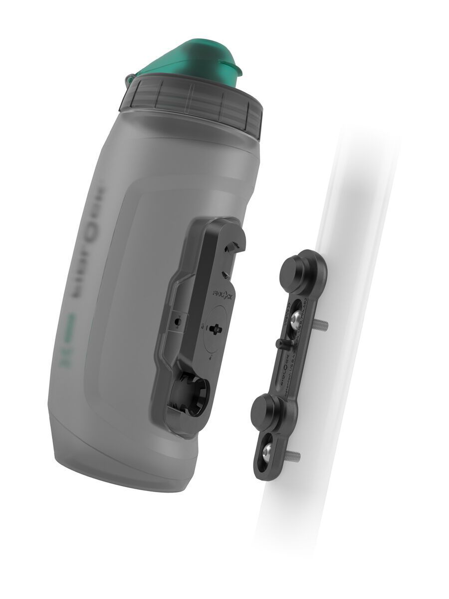 Fidlock Twist Bottle 590 Antibacterial + Bike Base, transparent black - Bild 1