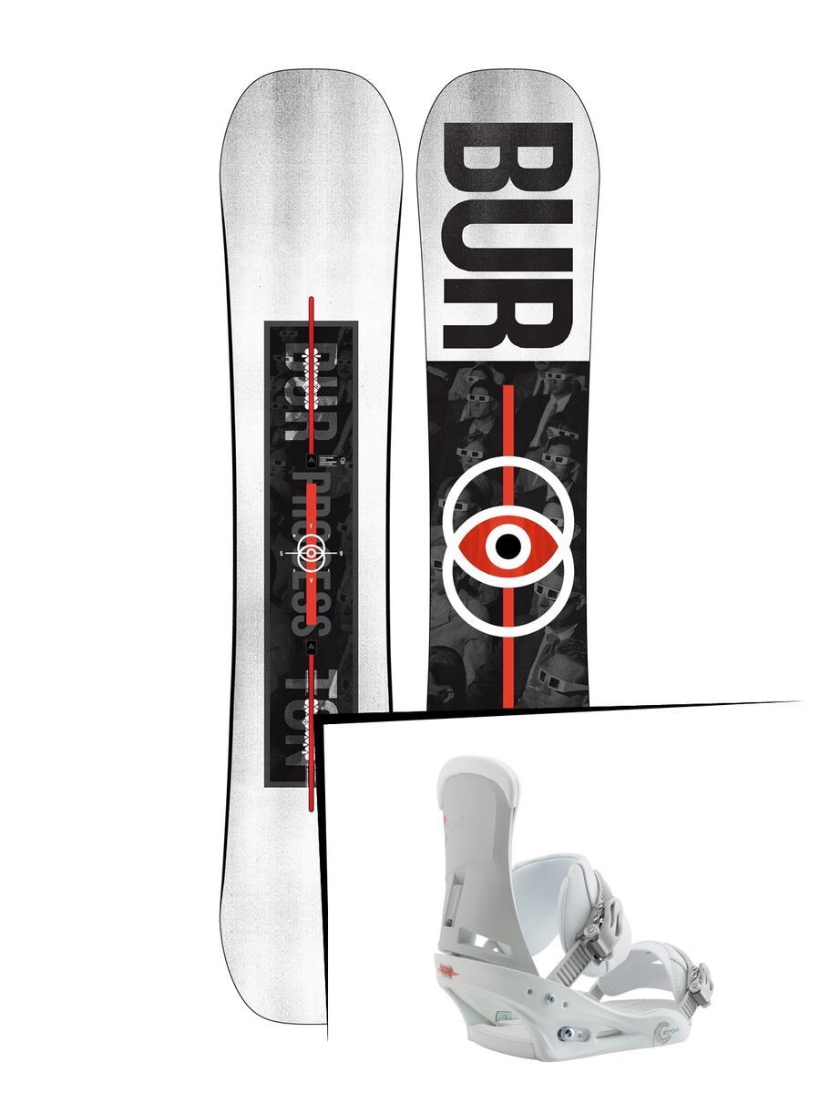 Set: Burton Process Flying V Wide 2019 + Burton Custom white - Bild 1
