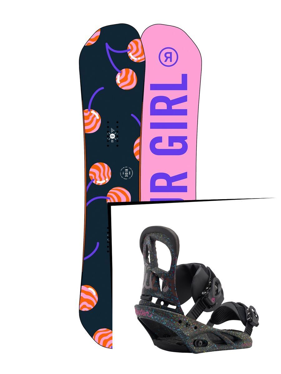 Set: Ride OMG 2017 + Burton Scribe 2017, splat a tat black - Snowboardset - Bild 1