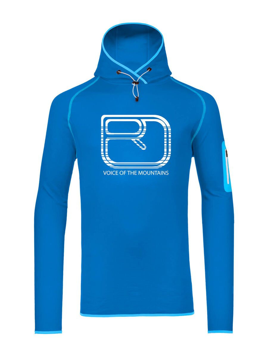 Ortovox Fleece Merino Logo Hoody, blue ocean - Bild 1