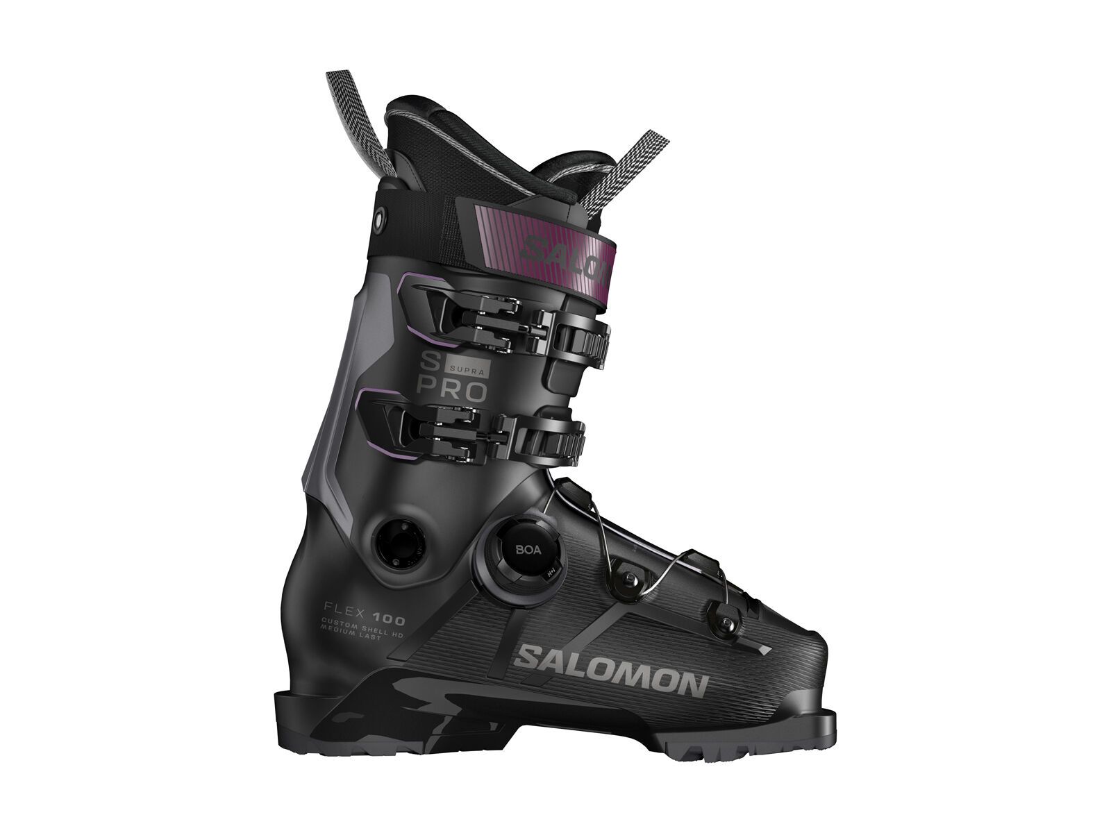 Salomon S/Pro Supra BOA 100 GW, black/dark grey met./burgundy met. - Bild 1