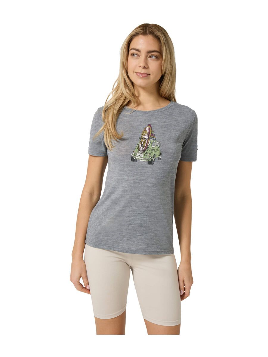 super.natural Surfcar Tee Damen, cashmere grey melange/various - Bild 3