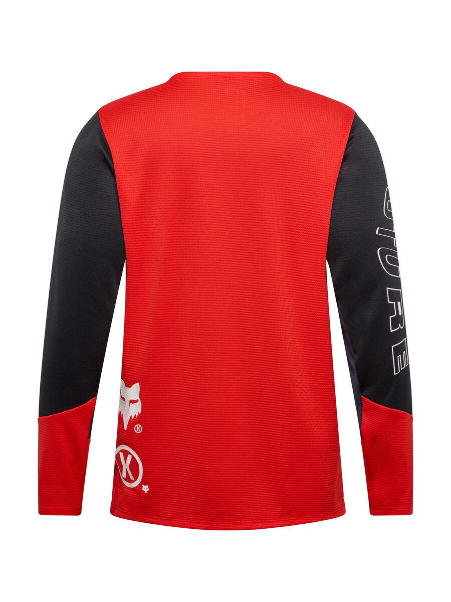 Fox Youth Defend LS Jersey Elevated, fluorescent red - Bild 2