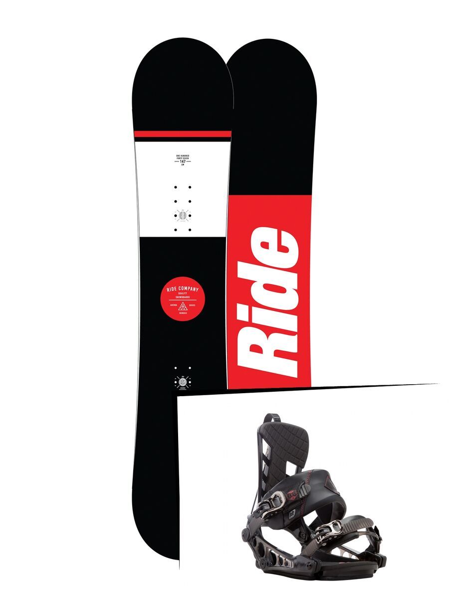 Set: Ride Agenda 2017 + K2 Cinch CTS 2017, black - Snowboardset - Bild 1