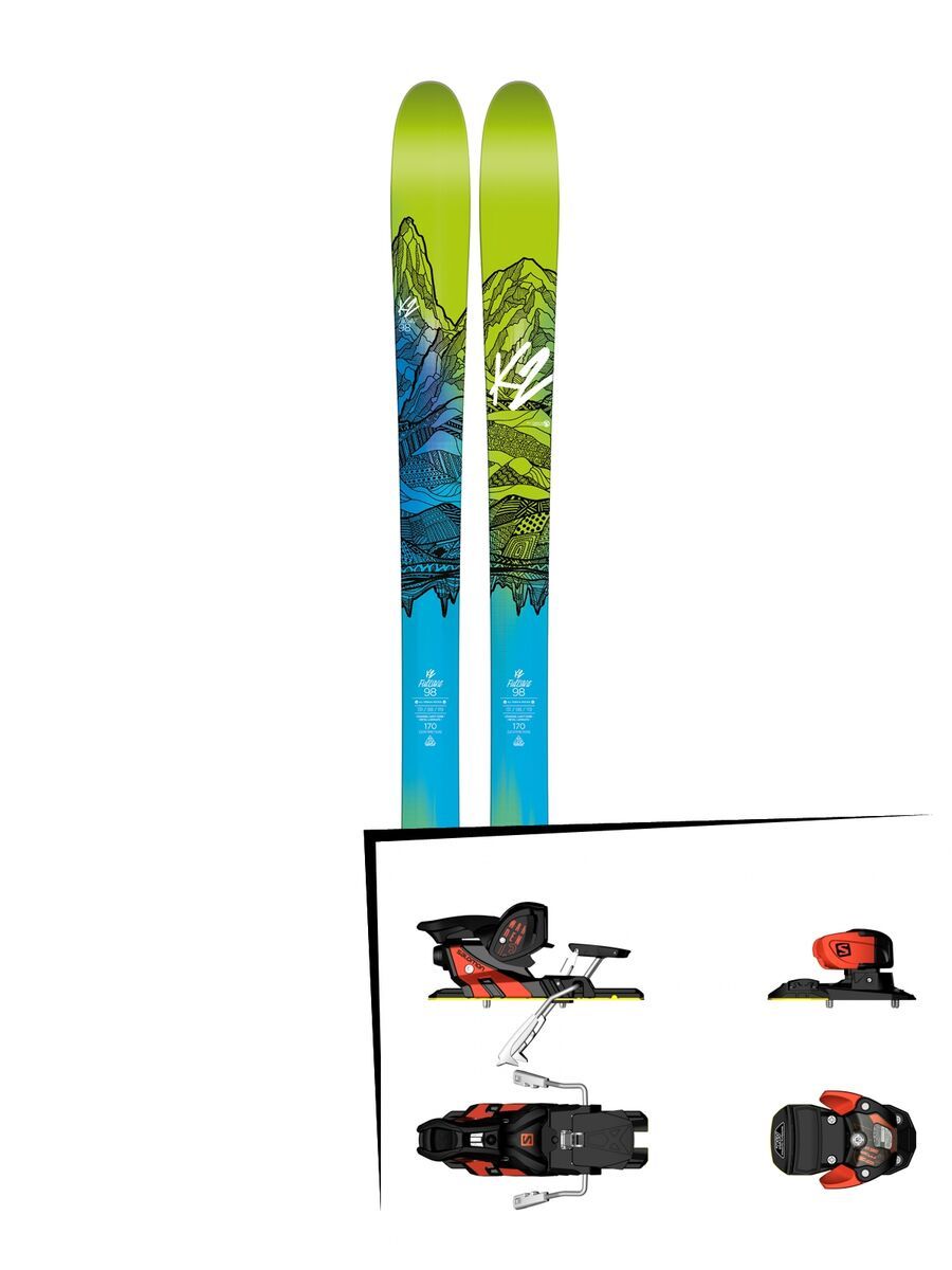 K2 SKI Set: FulLUVit 98 Ti 2016 + Salomon Warden MNC 13 - Bild 1