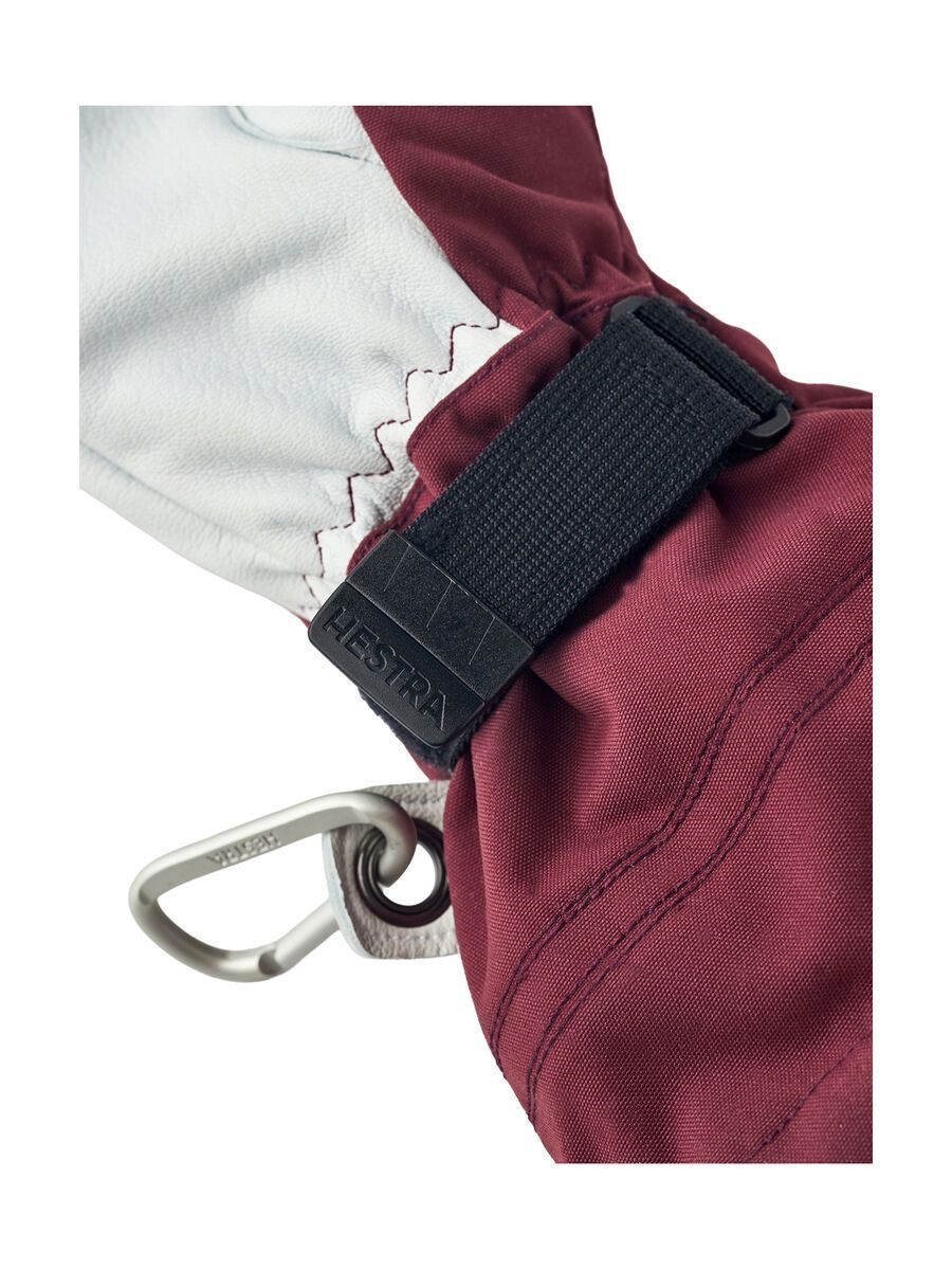 Hestra Army Leather Heli Ski 5 Finger, bordeaux - Bild 6