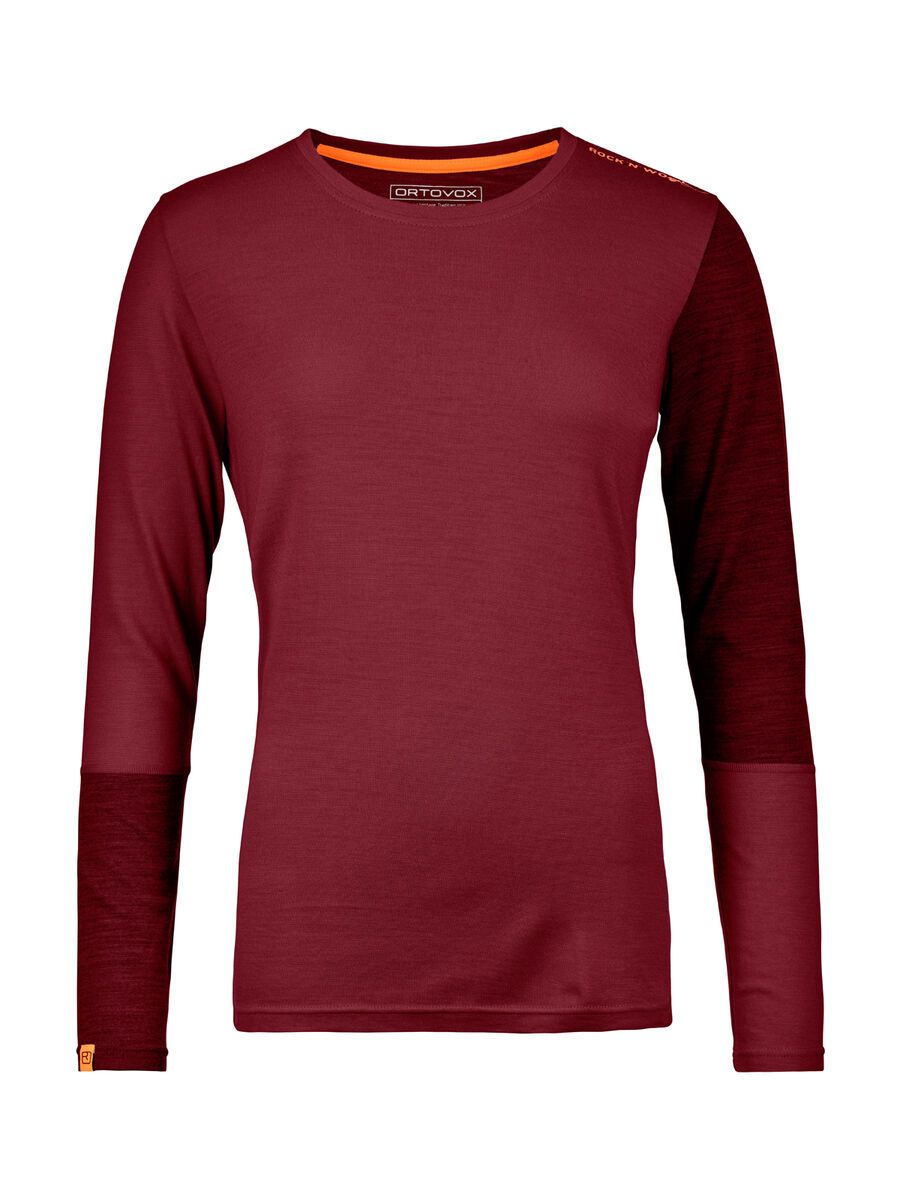 Ortovox 185 Merino Rock'n'Wool Long Sleeve W, dark blood - Bild 1