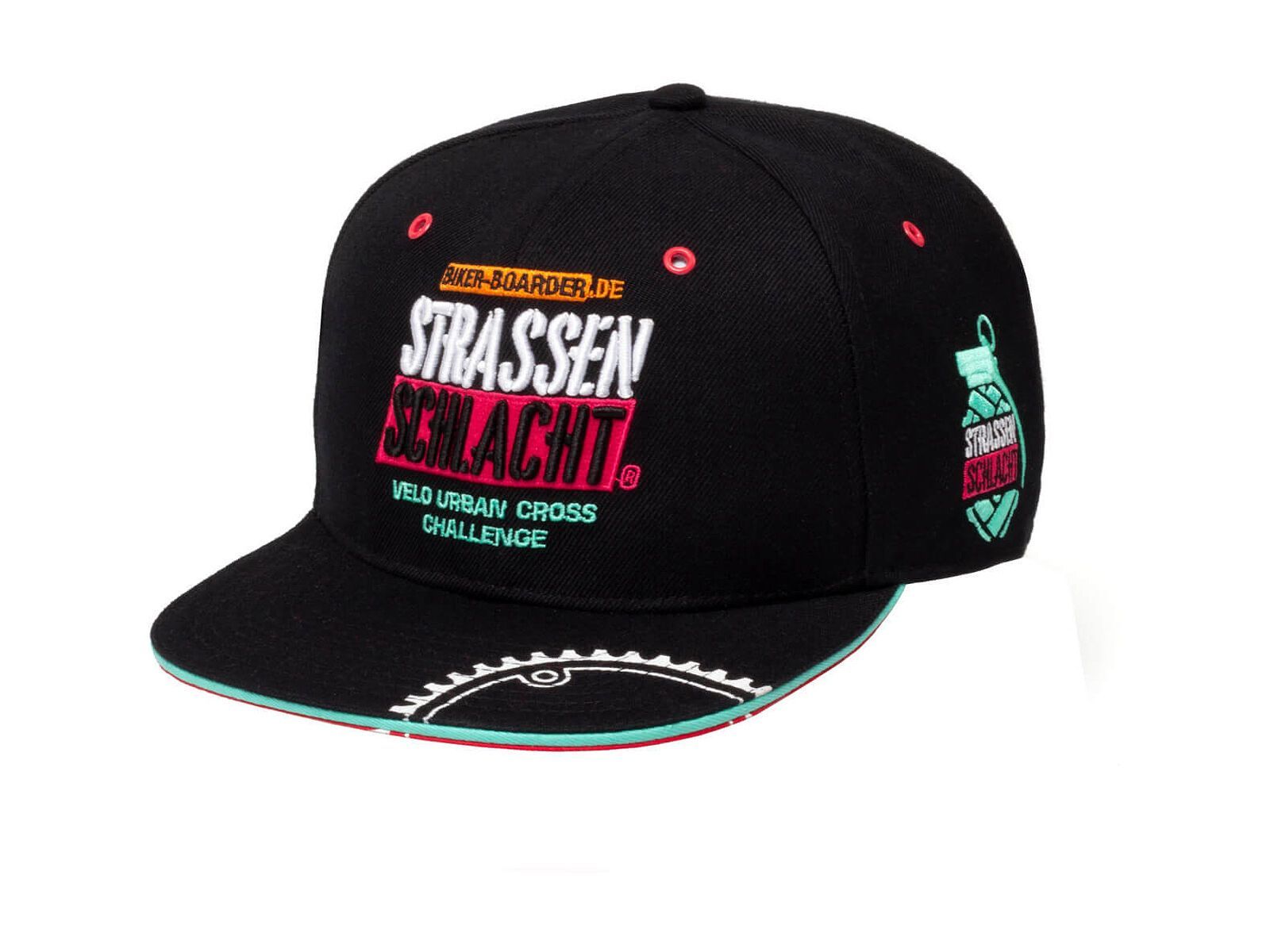BIKER-BOARDER Strassenschlacht Snapback Cap Logo, schwarz - Bild 1
