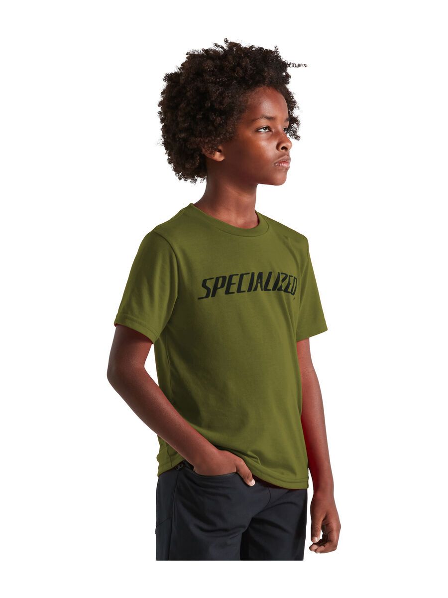 Specialized Wordmark T-Shirt Kinder kurzarm, olive green - Bild 4