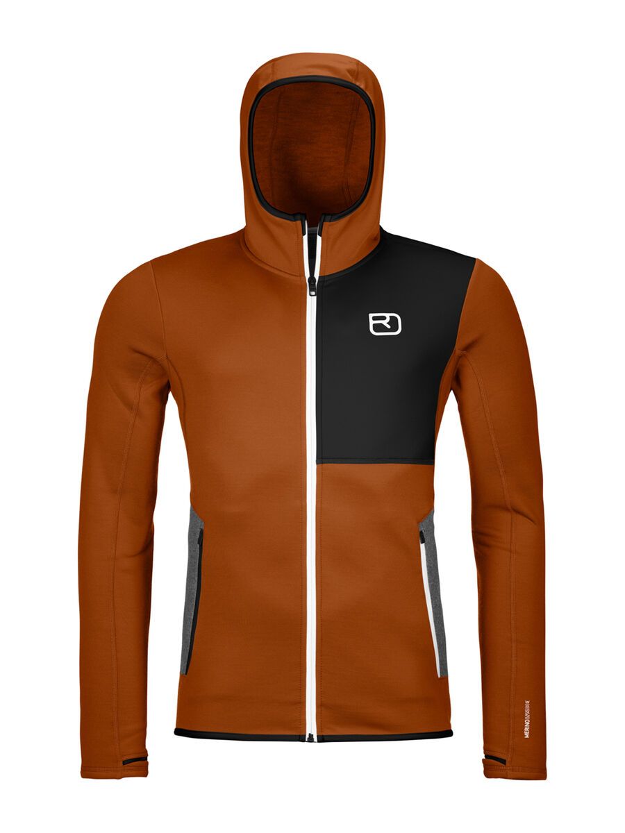 Ortovox Merino Fleece Hoody M, bristle brown - Bild 1