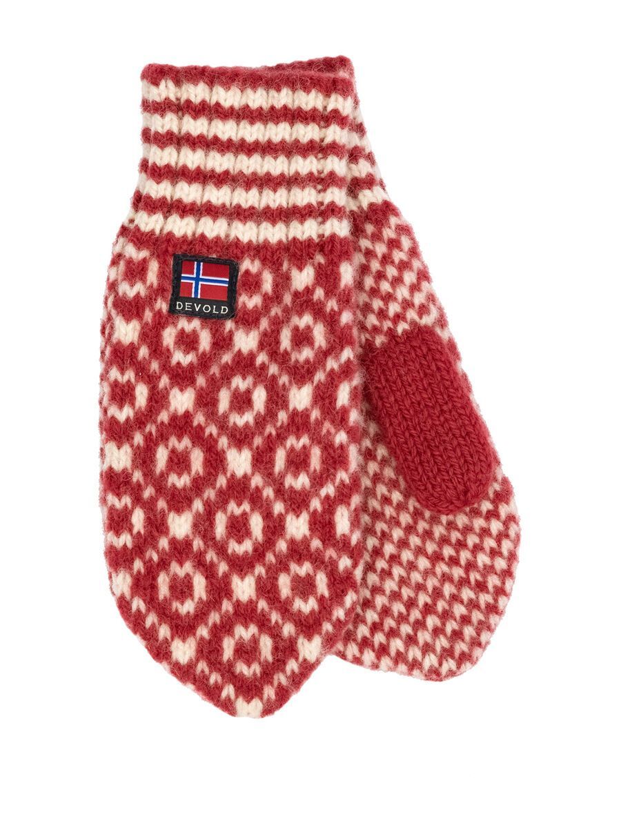 Devold Svalbard Wool Mitten, hindberry/offwhite - Bild 1