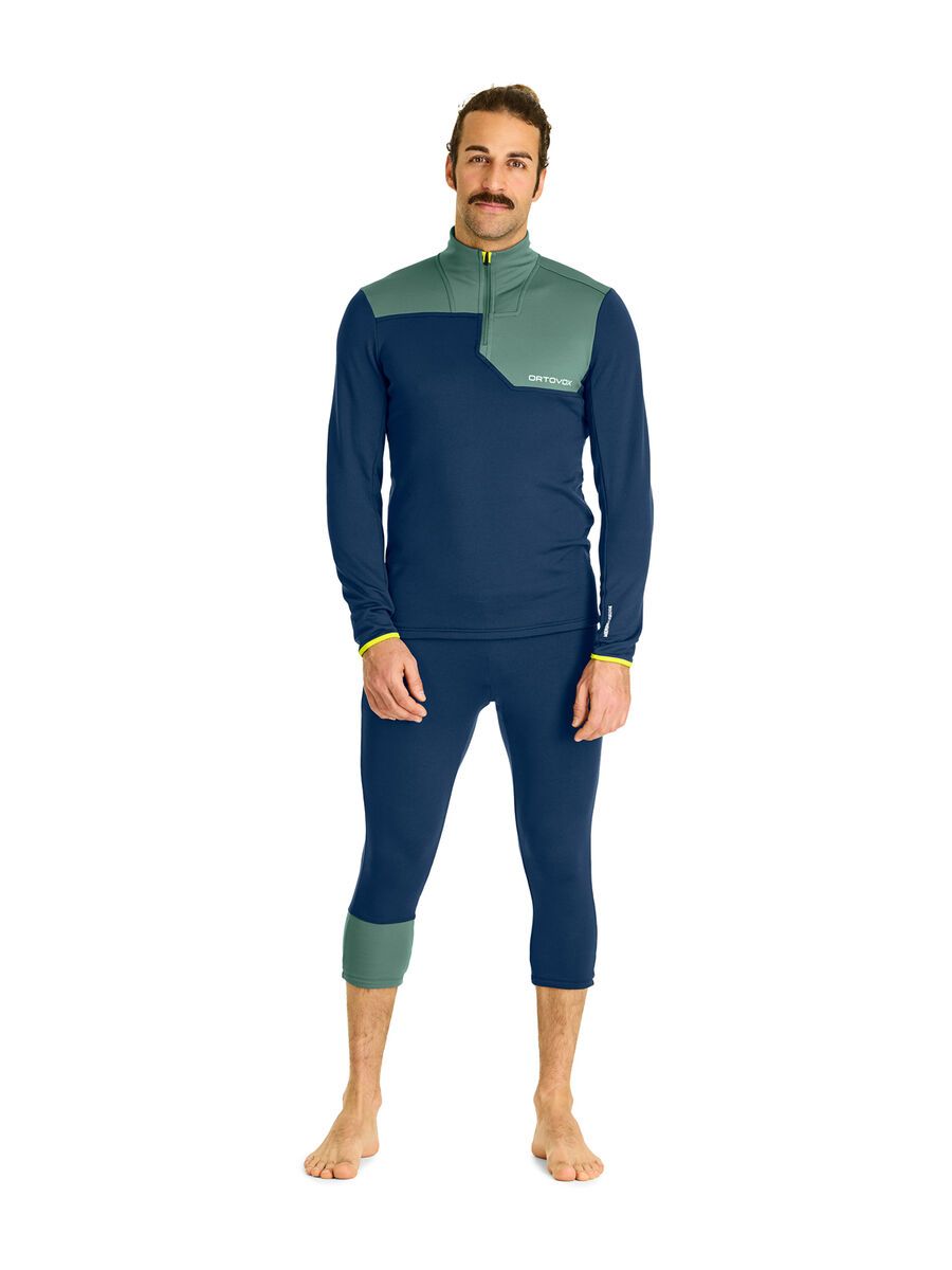 Ortovox Merino Fleece Light Zip Neck M, deep ocean - Bild 3