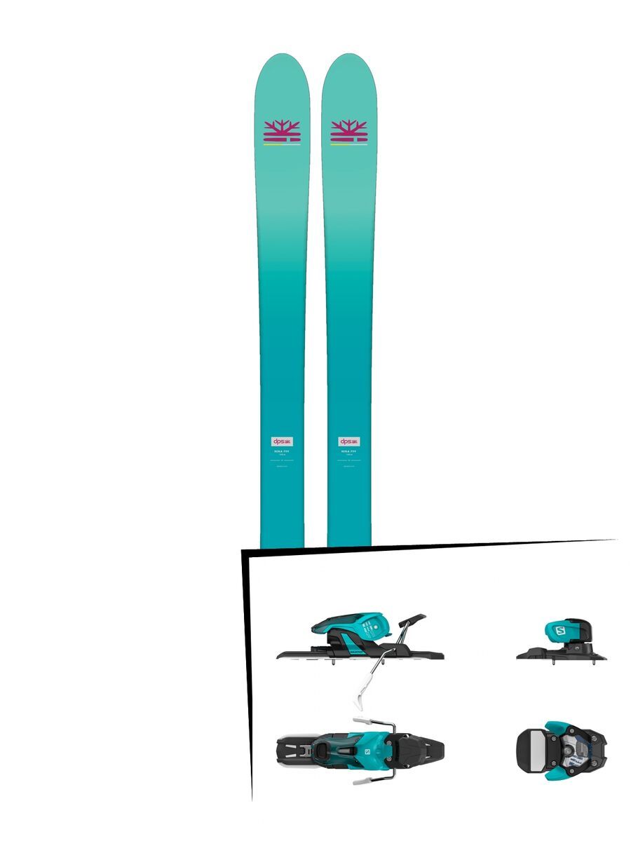Set: DPS Skis Nina F99 Foundation 2018 + Salomon Warden 11 turquoise/black - Bild 1