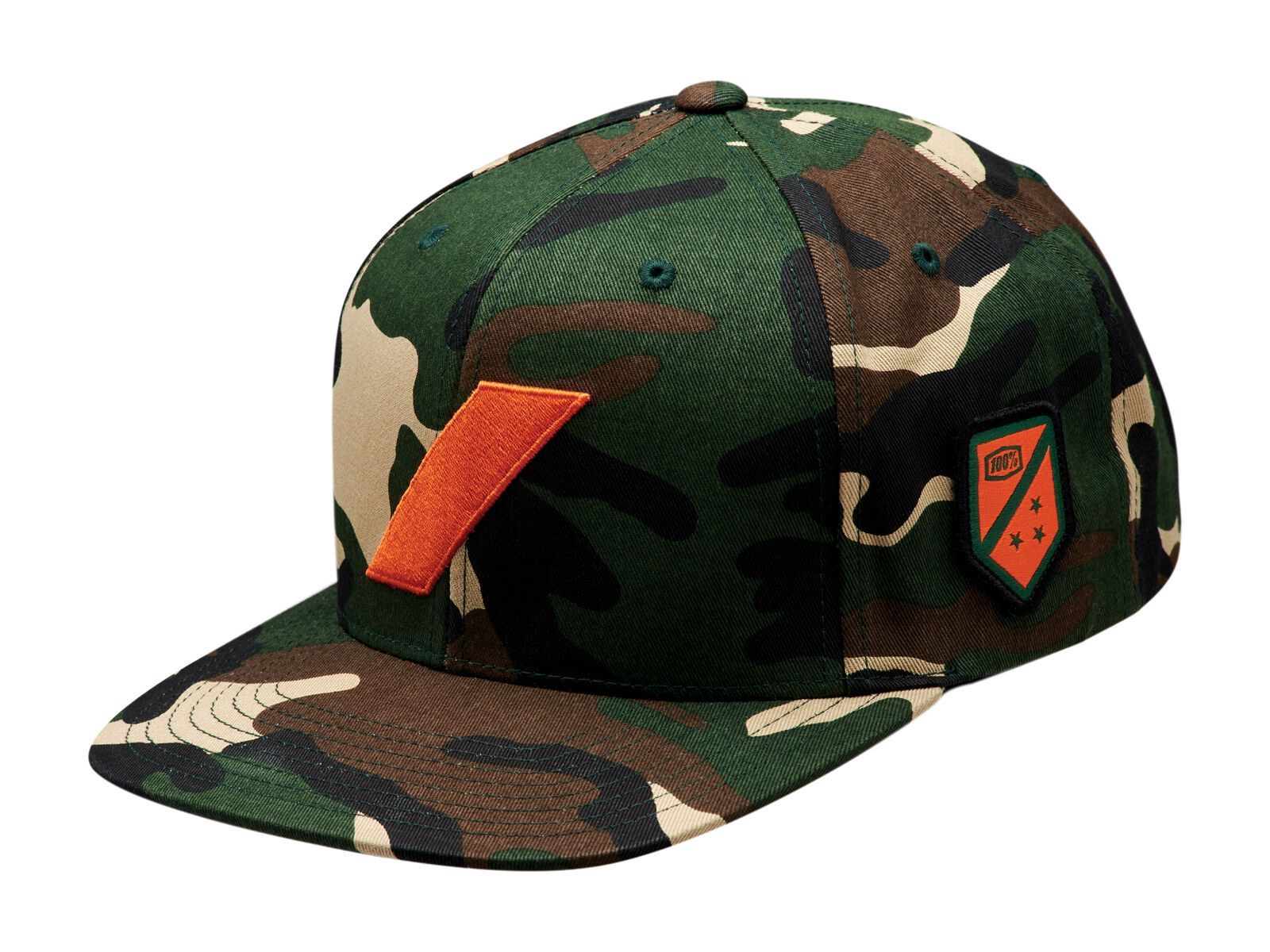 100% Strikeforce Snapback Hat, camo black/green - Bild 1