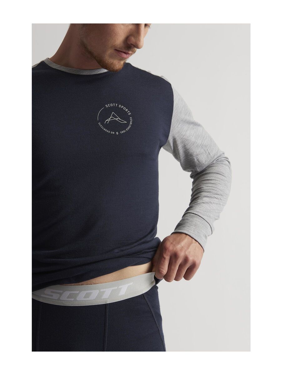 Scott Defined Merino L/SL Men's Shirt, dark blue/light grey melange - Bild 7