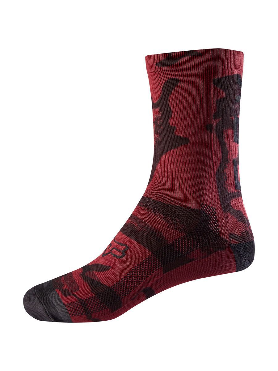 Fox Womens 8 Print Trail Sock, dark red - Bild 1