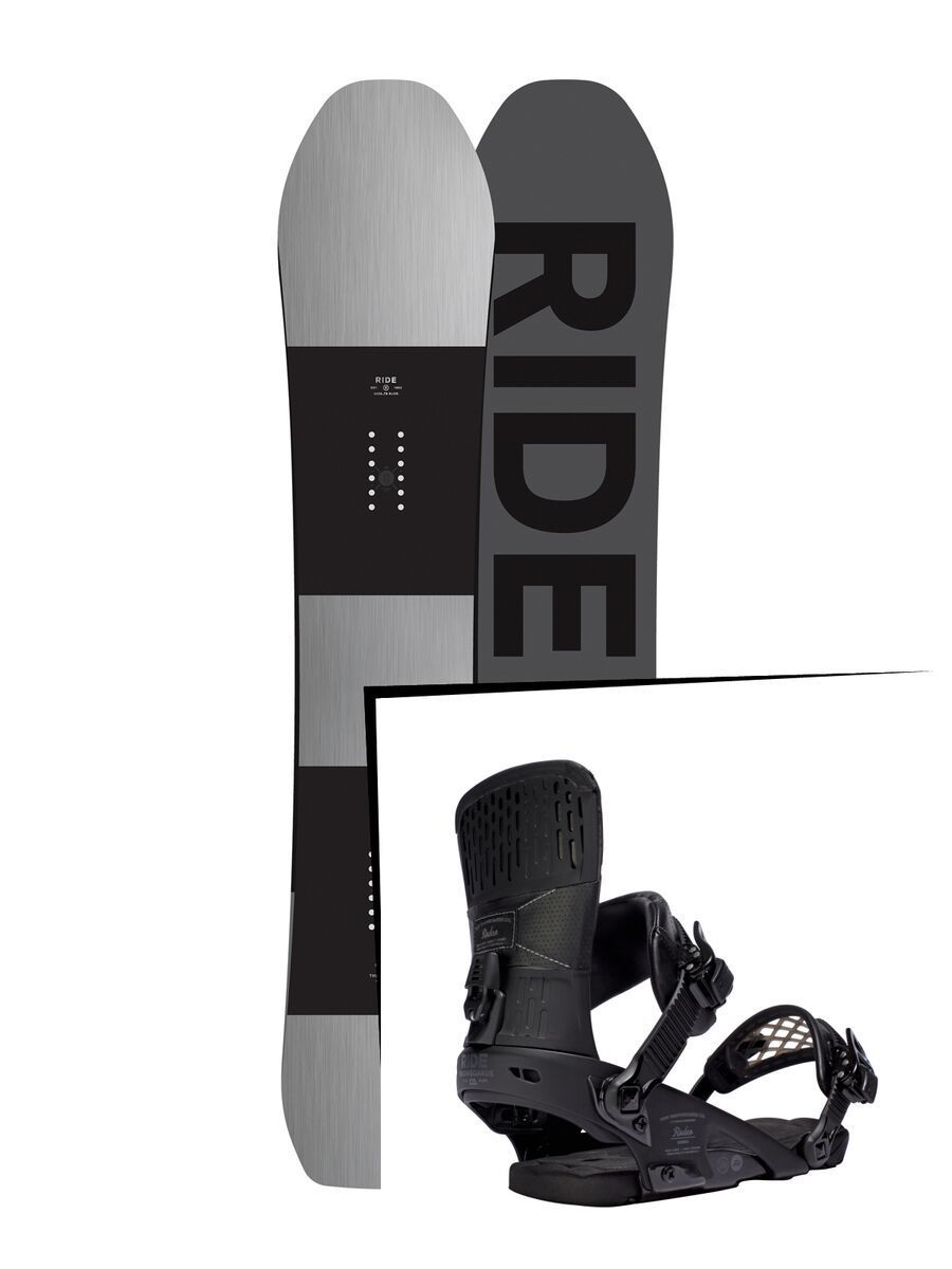 Set: Ride Timeless 2017 + Ride Rodeo 2016, matte black - Snowboardset - Bild 1