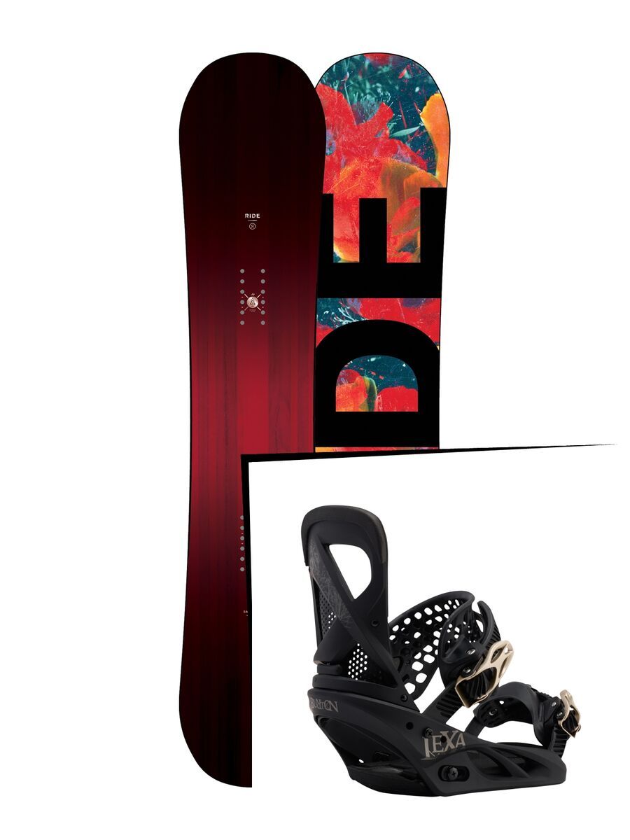 Set: Ride Saturday 2017 + Burton Lexa 2017, black gold - Snowboardset - Bild 1