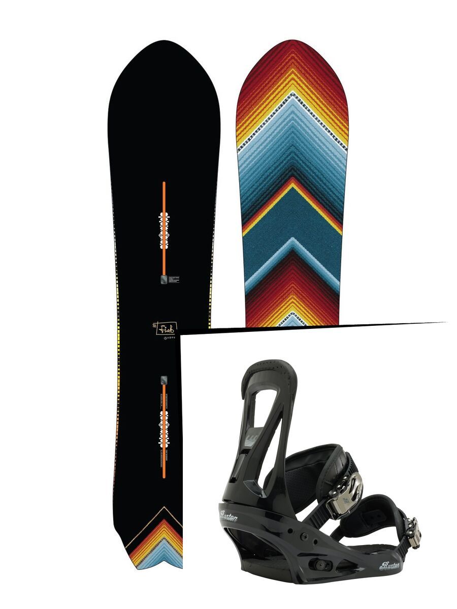 Set: Burton Fish Medium 2015 + Burton Freestyle 2017, black - Snowboardset - Bild 1