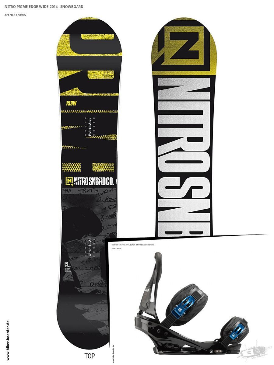 Set: Nitro Prime Edge Wide  + Burton Custom (493879S) - Bild 1