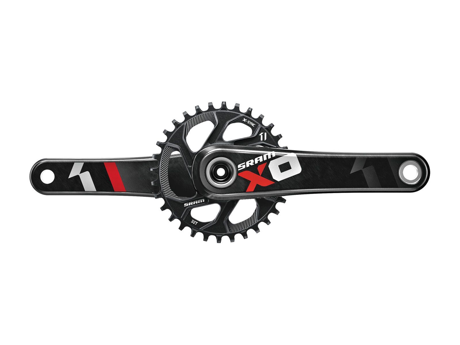 SRAM X01 X-Sync Kurbel - BB30, DM, 32 Z, schwarz-rot - Bild 1