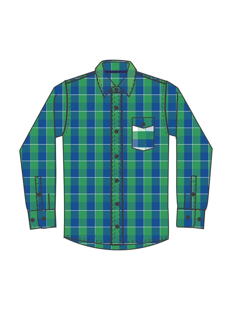 Cube Race Shirt Longsleeve, green´n´blue´n´white - Bild 1