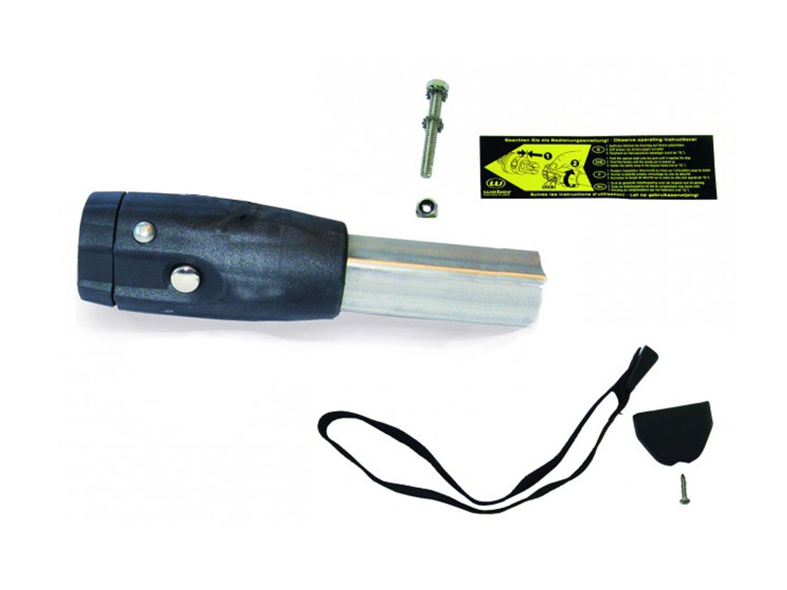 Weber Umrüstset B-Kupplung + Deichselanschluss vierkant für Thule Chariot / Carry Freedom - ohne Schloss - Bild 2