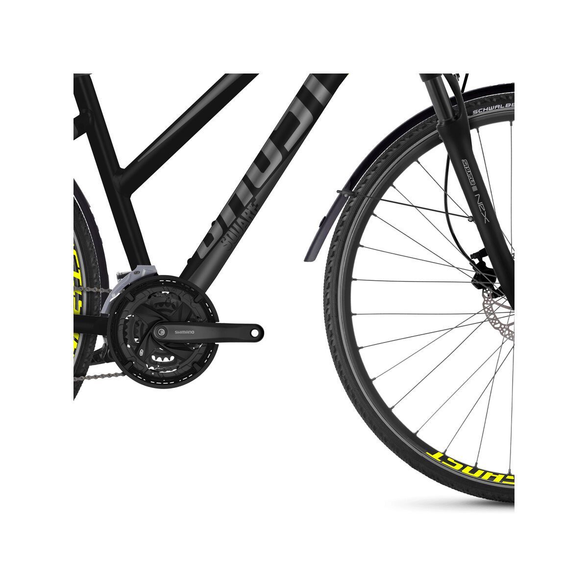 Ghost Square Cross X 3.8 W AL, night black/titanium gray/neon yellow - Bild 3