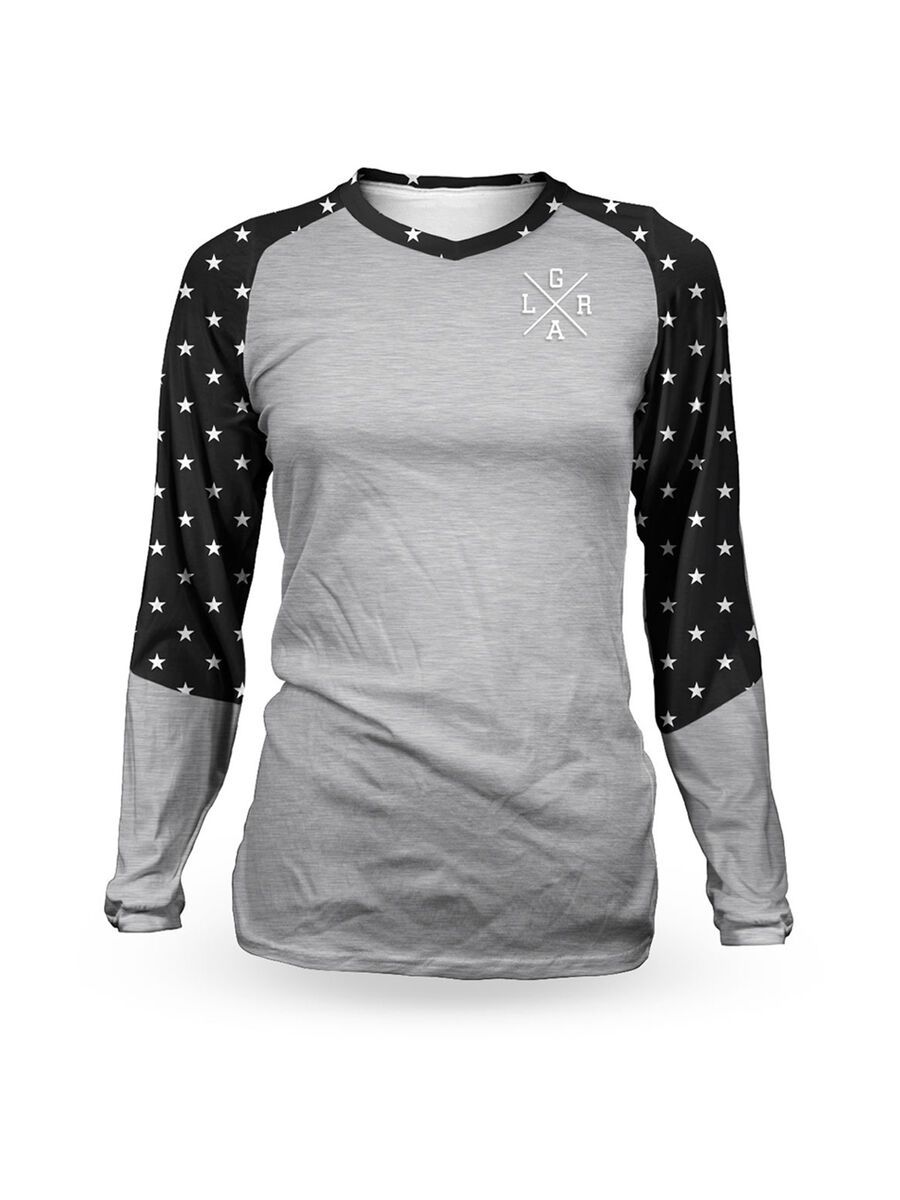 Loose Riders Women's Jersey LS Stars, grey/black - Bild 1