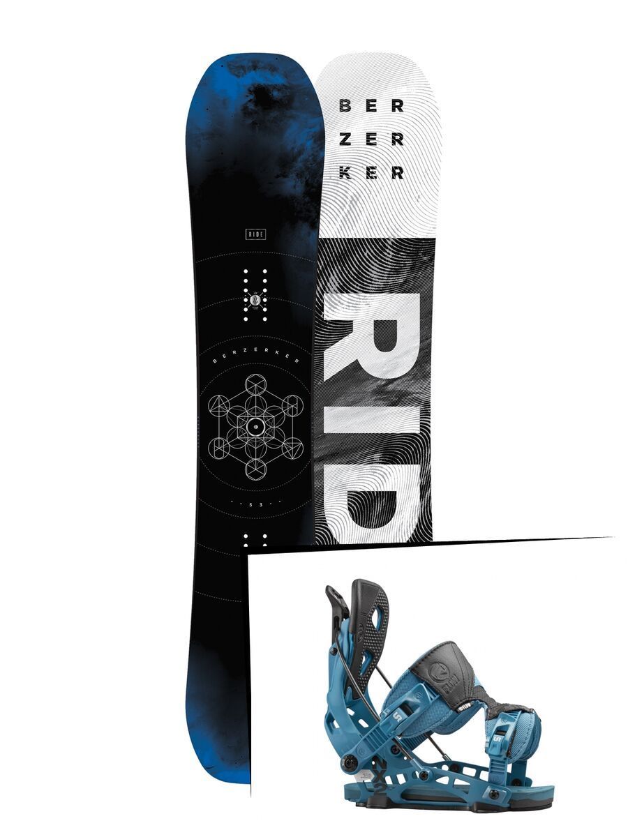 Set: Ride Berzerker 2017 + Flow NX2 2016, blue - Snowboardset - Bild 1