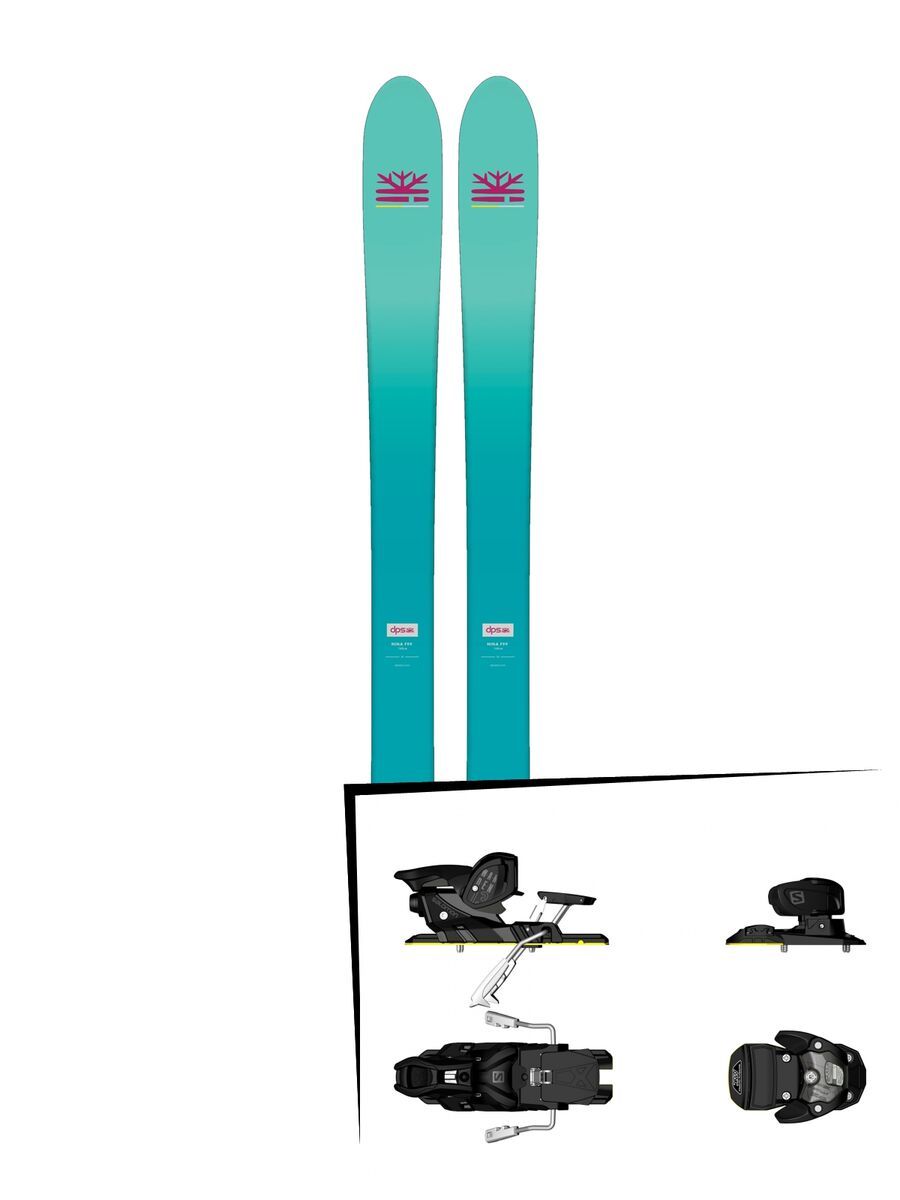 Set: DPS Skis Nina F99 Foundation 2018 + Salomon Warden MNC 13 silver/black - Bild 1
