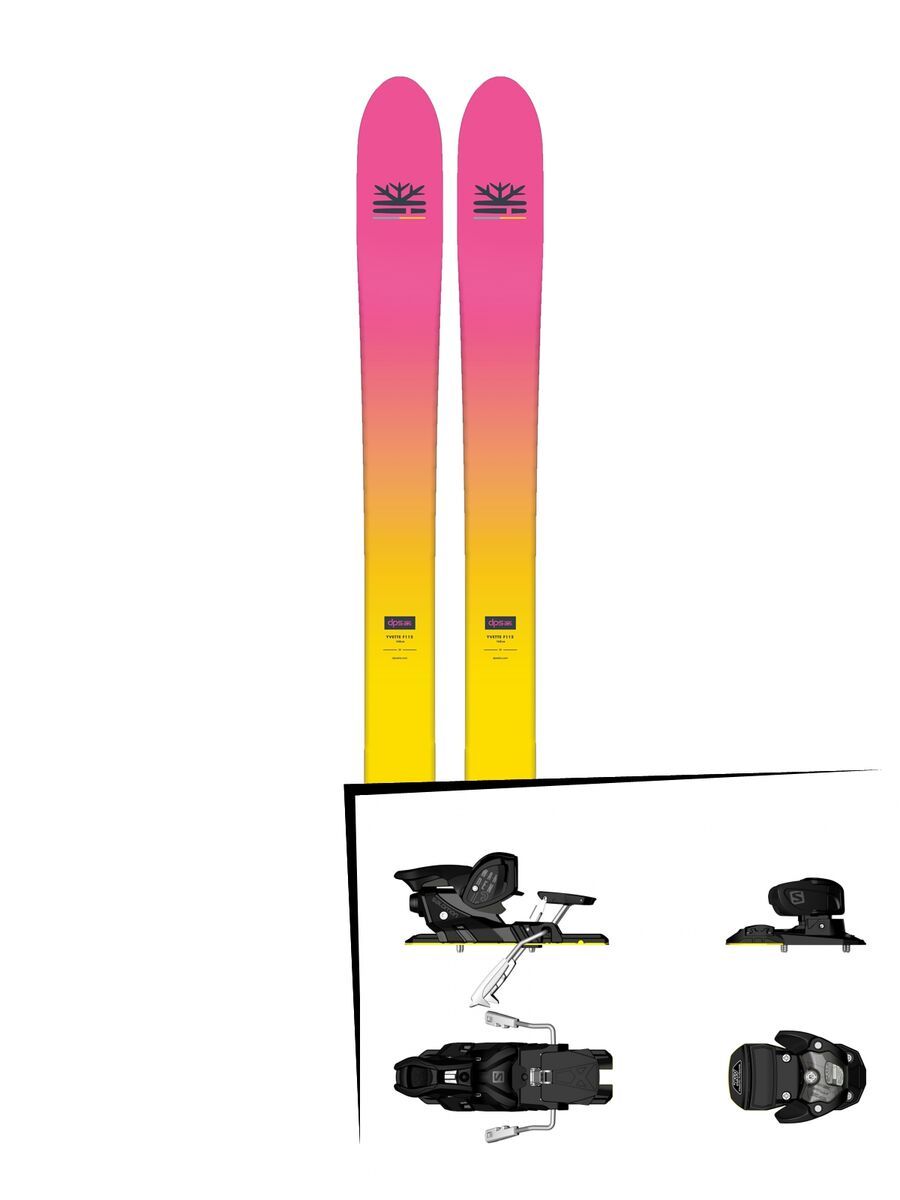 Set: DPS Skis Yvette 112 RP2 Foundation 2018 + Salomon Warden MNC 13 silver/black - Bild 1