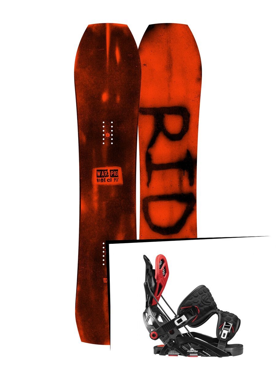 Set: Ride Warpig Large 2017 + Flow Fuse-GT 2017, black/red - Snowboardset - Bild 1
