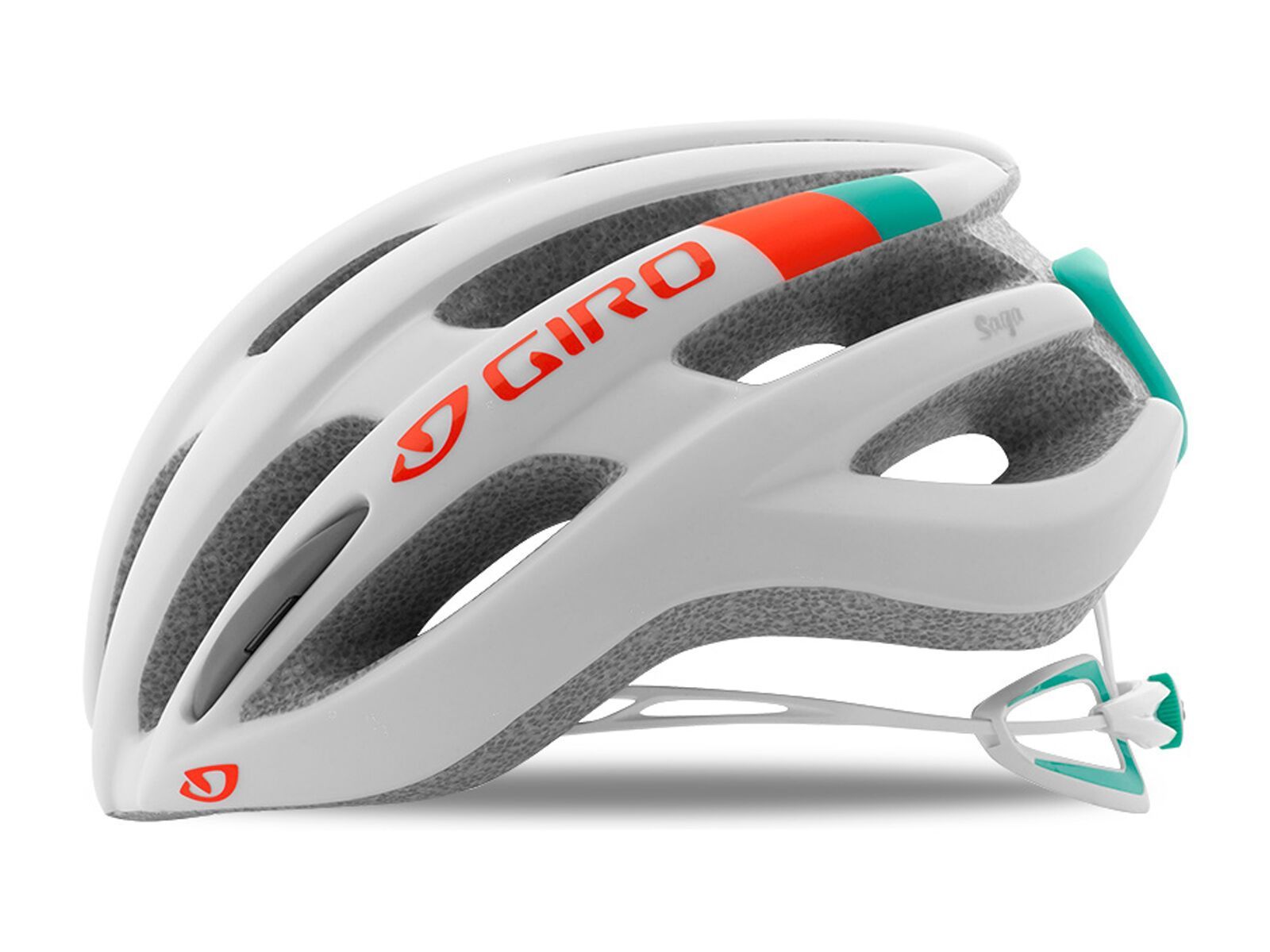 Giro Saga, matte white/turquoise/vermillion - Bild 2
