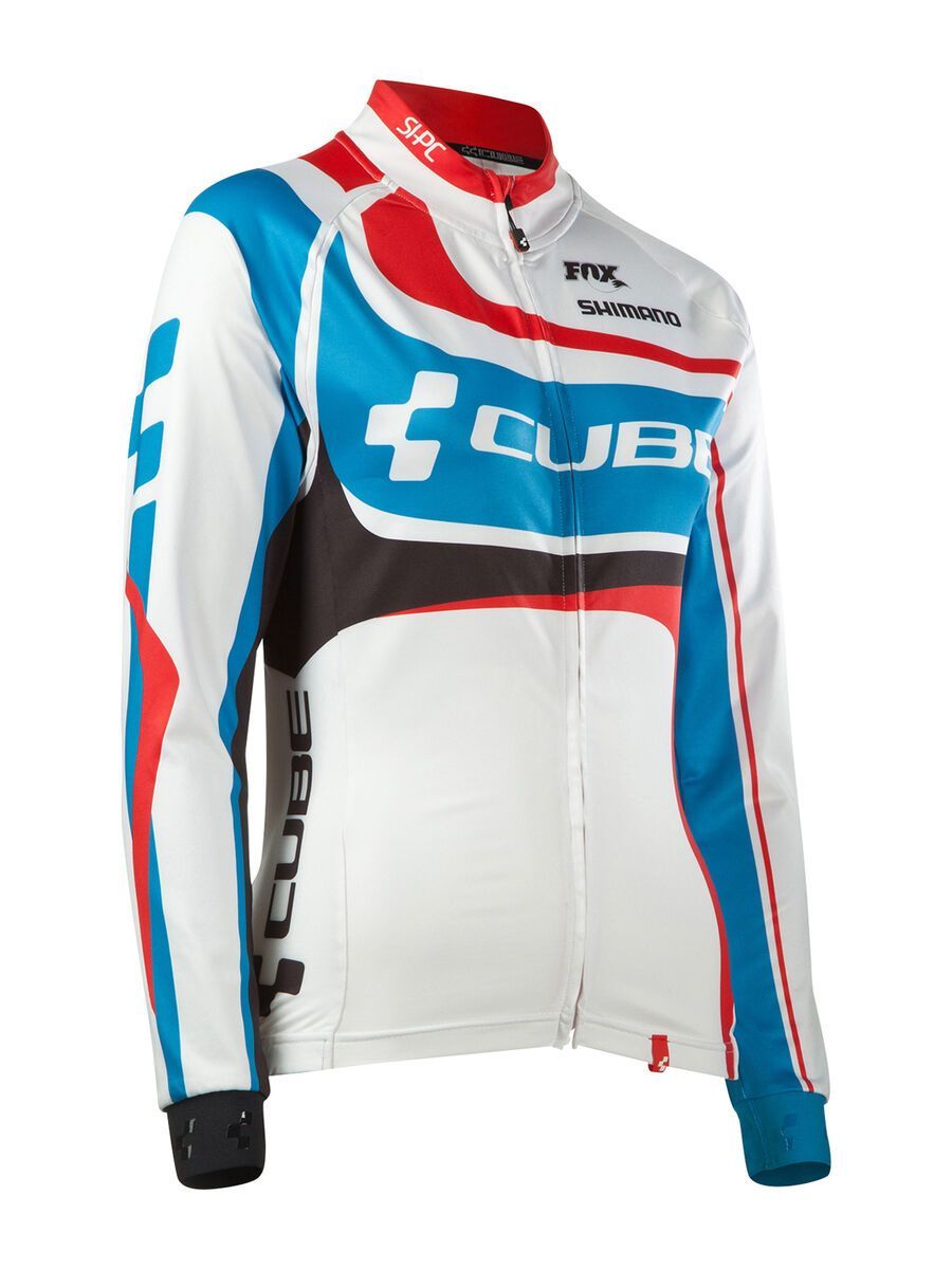 Cube Teamline WLS Trikot langarm, white´n´blue´n´red - Bild 1