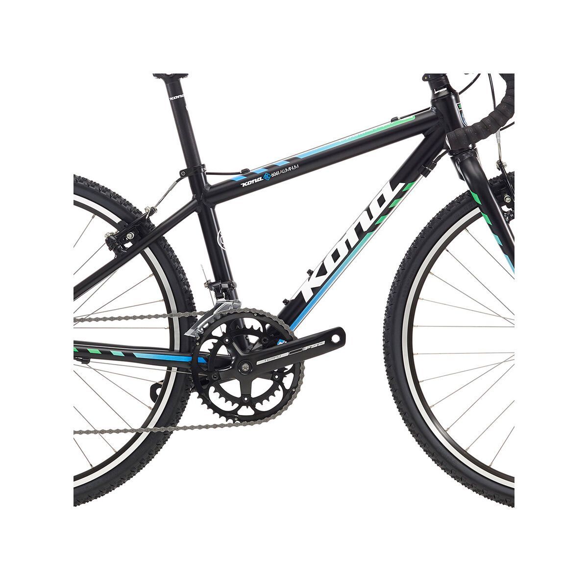 Kona Jake 24, matt black w/ white & green-blue fade decals - Bild 3