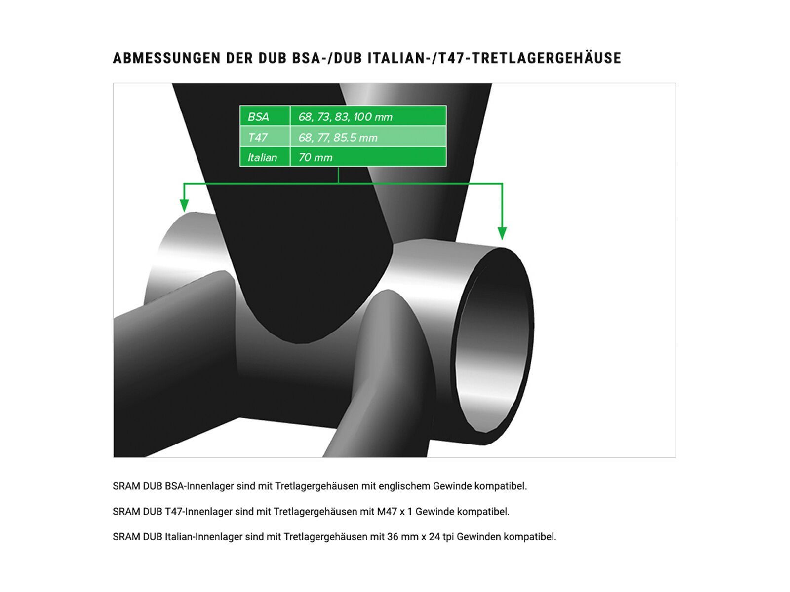 SRAM DUB BSA Bottom Bracket - 68/73 mm MTB Wide - Bild 3