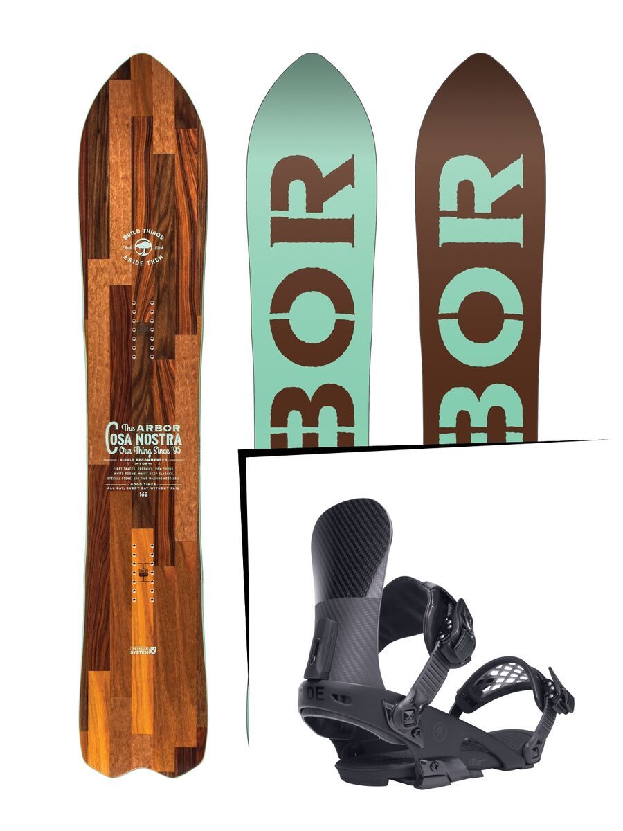 Set: Arbor Cosa Nostra 2017 + Ride El Hefe, black - Snowboardset - Bild 1