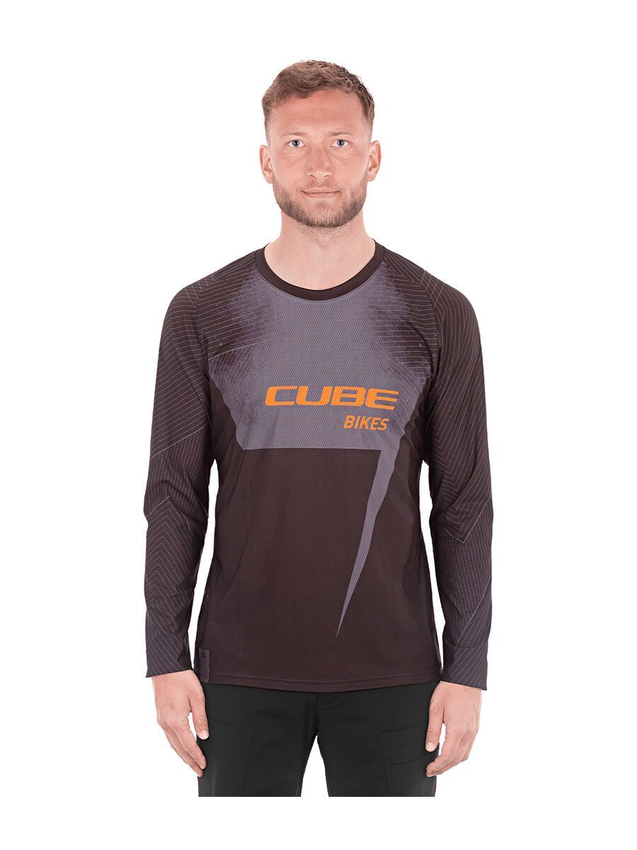 Cube Edge Rundhalstrikot langarm, black´n´orange - Bild 2