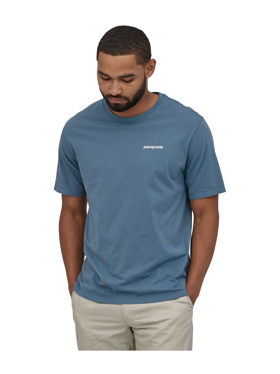 Patagonia Men's P-6 Logo Organic T-Shirt, pigeon blue - Bild 2
