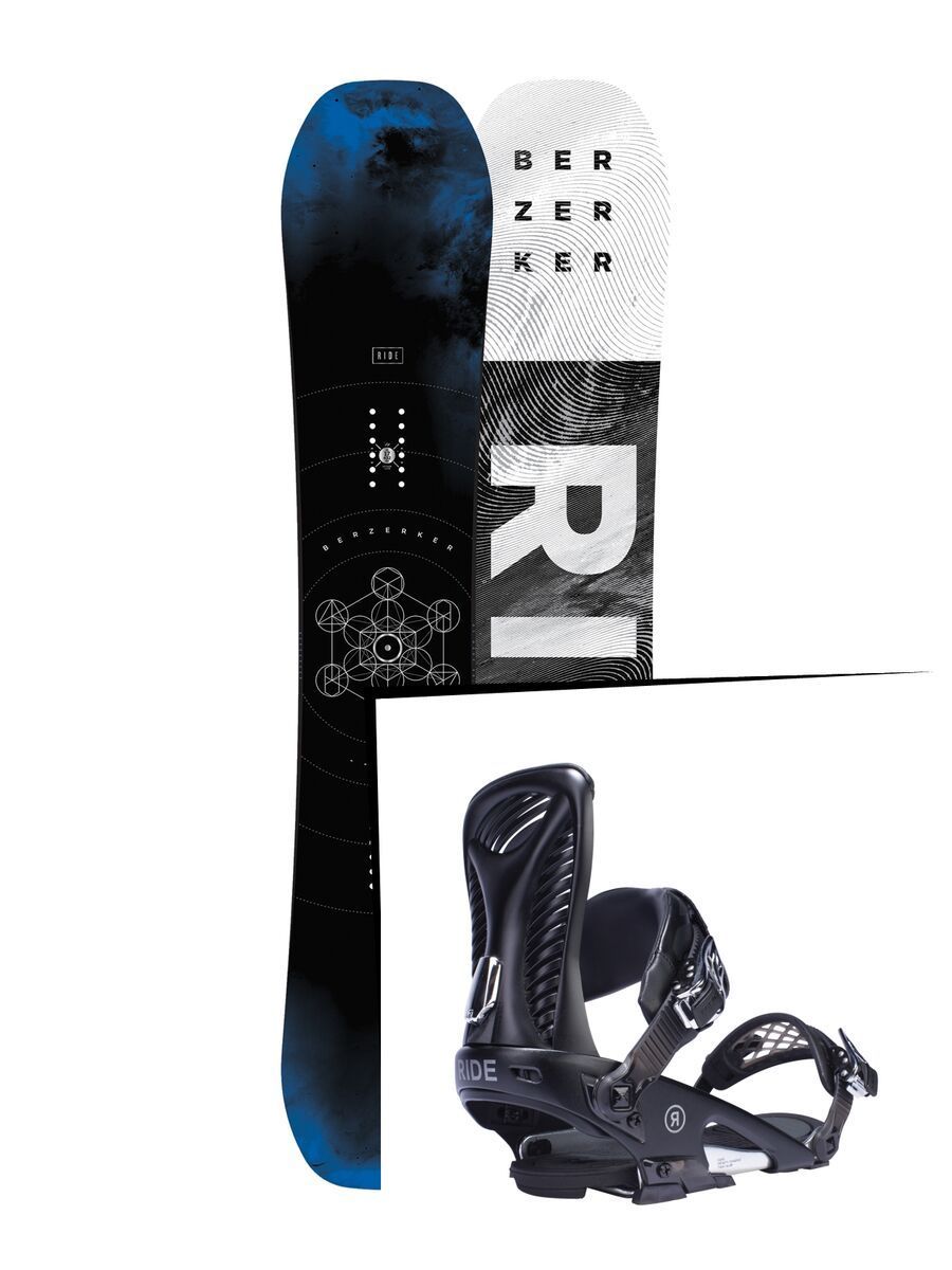 Set: Ride Berzerker 2017 + Ride Capo 2017, black - Snowboardset - Bild 1