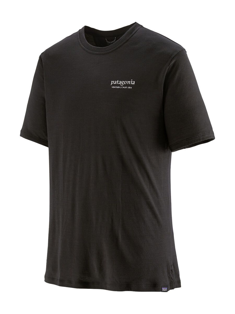 Patagonia Men's Cap Cool Merino Blend Graphic Shirt Heritage Header, black - Bild 1