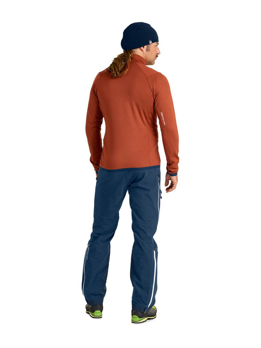 Ortovox Merino Fleece Grid Jacket M, clay orange - Bild 4