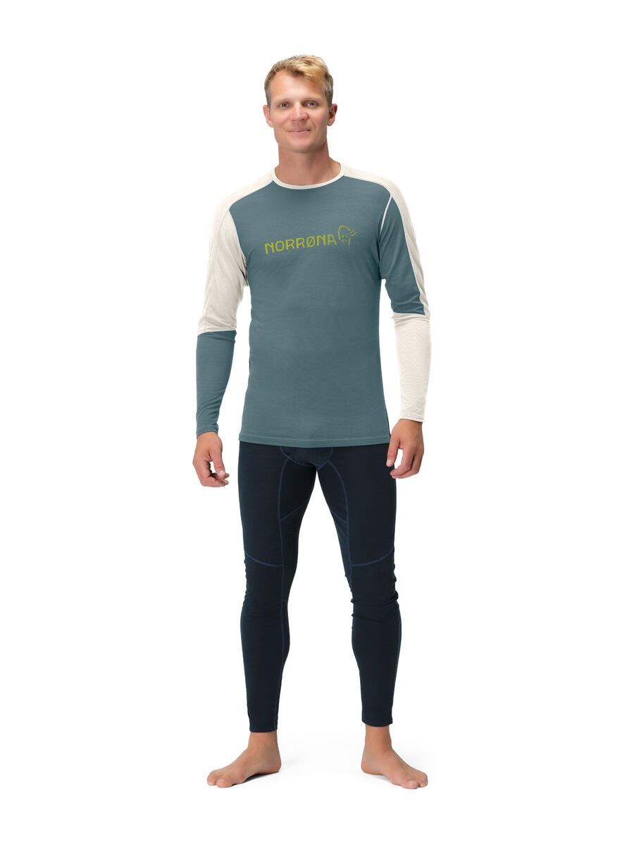 Norrona falketind equaliser merino round Neck M's, north atlantic/snowdrop - Bild 3