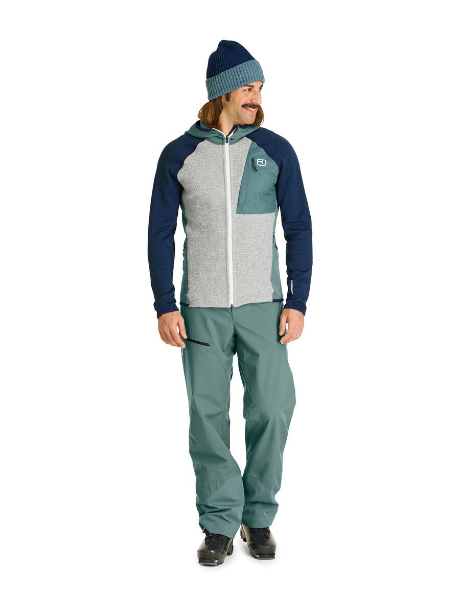 Ortovox Merino Fleece Grid Plus Classic Knit Hoody M, arctic grey - Bild 3