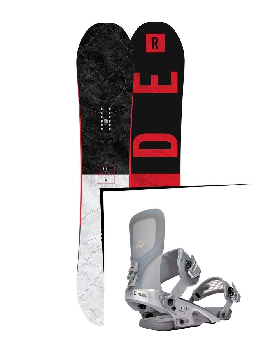 Set: Ride Machete GT 2017 + Ride Rodeo LTD 2016, silver - Snowboardset - Bild 1