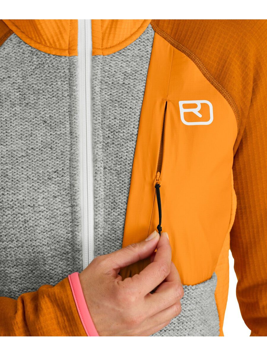 Ortovox Merino Fleece Grid Plus Classic Knit Hoody W, glacier grey - Bild 4