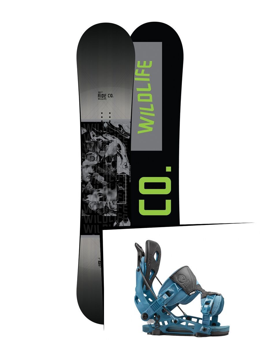 Set: Ride Wild Life 2017 + Flow NX2 2016, blue - Snowboardset - Bild 1