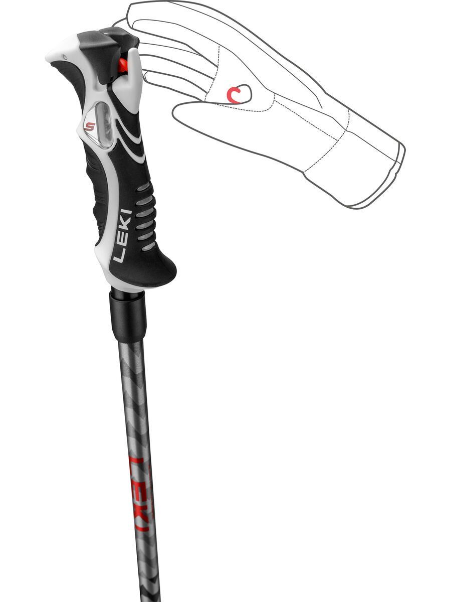 Leki Hot Shot S, anodized black/eloxal grau/bright red - Bild 3