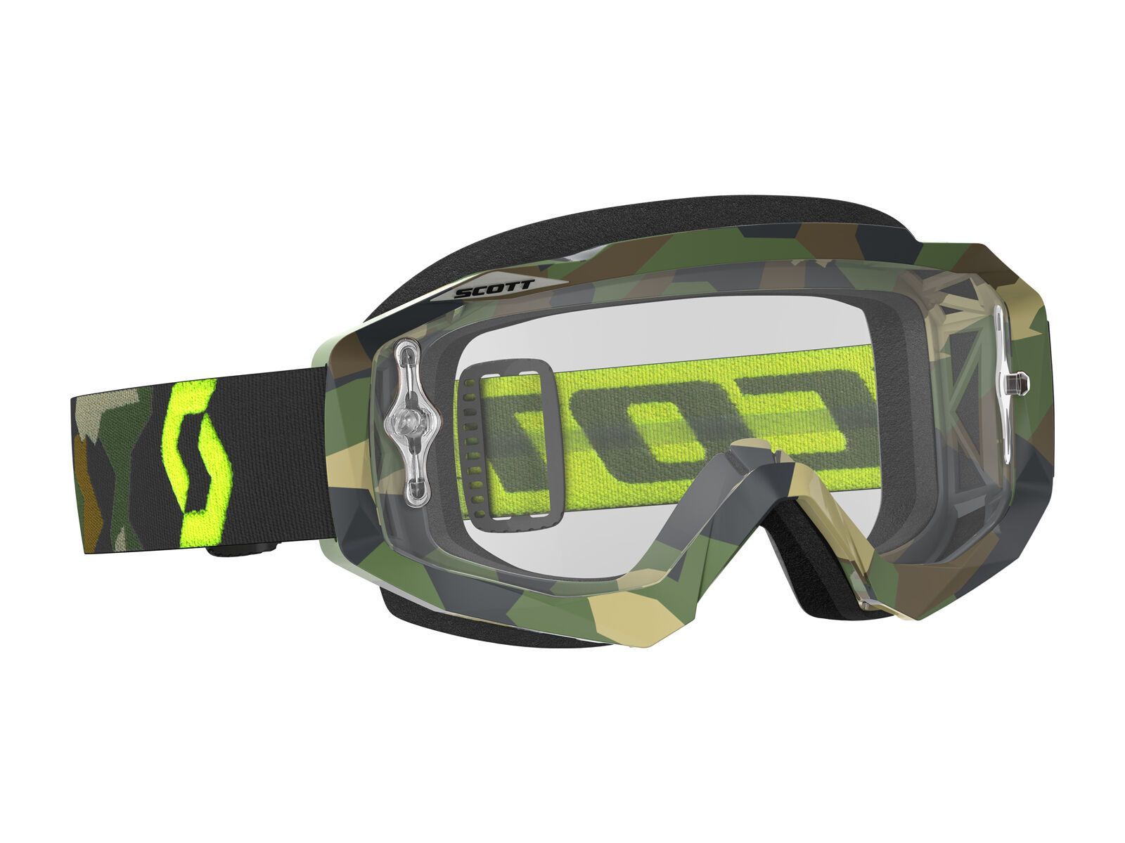 Scott Goggle Hustle MX, grey/fluo yellow/Lens: clear - Bild 1
